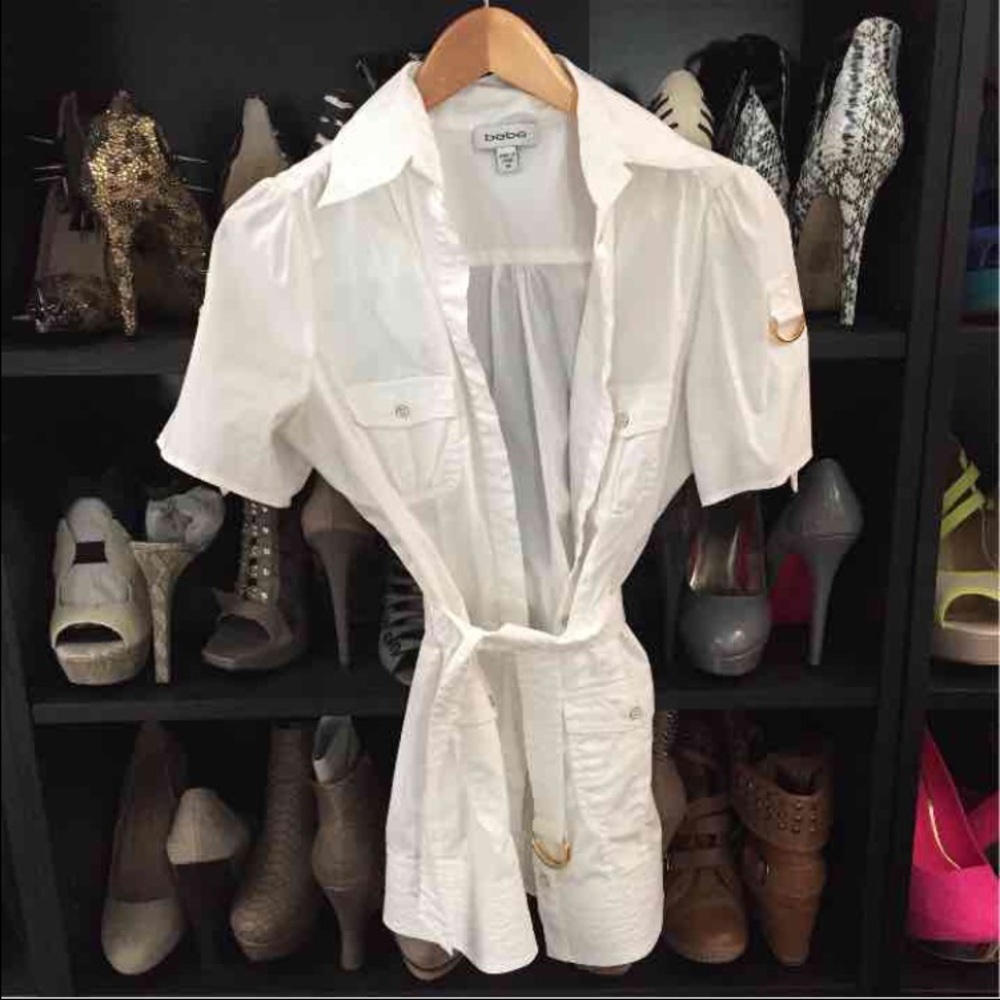 COPY - White Bebe safari shirt